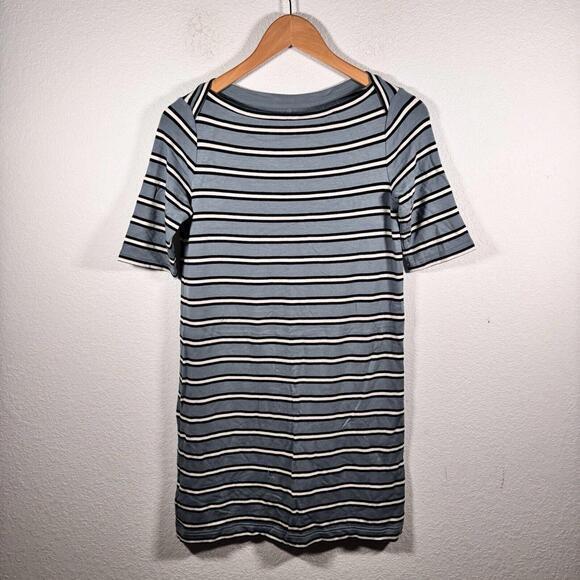 Lou & Grey Dresses & Skirts - NWT Women's LOU & GREY Blue Striped Signature Soft‎ Boatneck Dress Sz XS